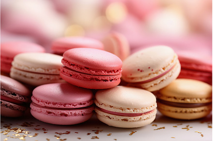 Pink macarons dessert. Classic, a Food & Drink Photo by Lermont51
