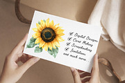 Sunflower Watercolor Clip Art, an Illustration by Libby Wishes (Thumbnail 2 of 6)