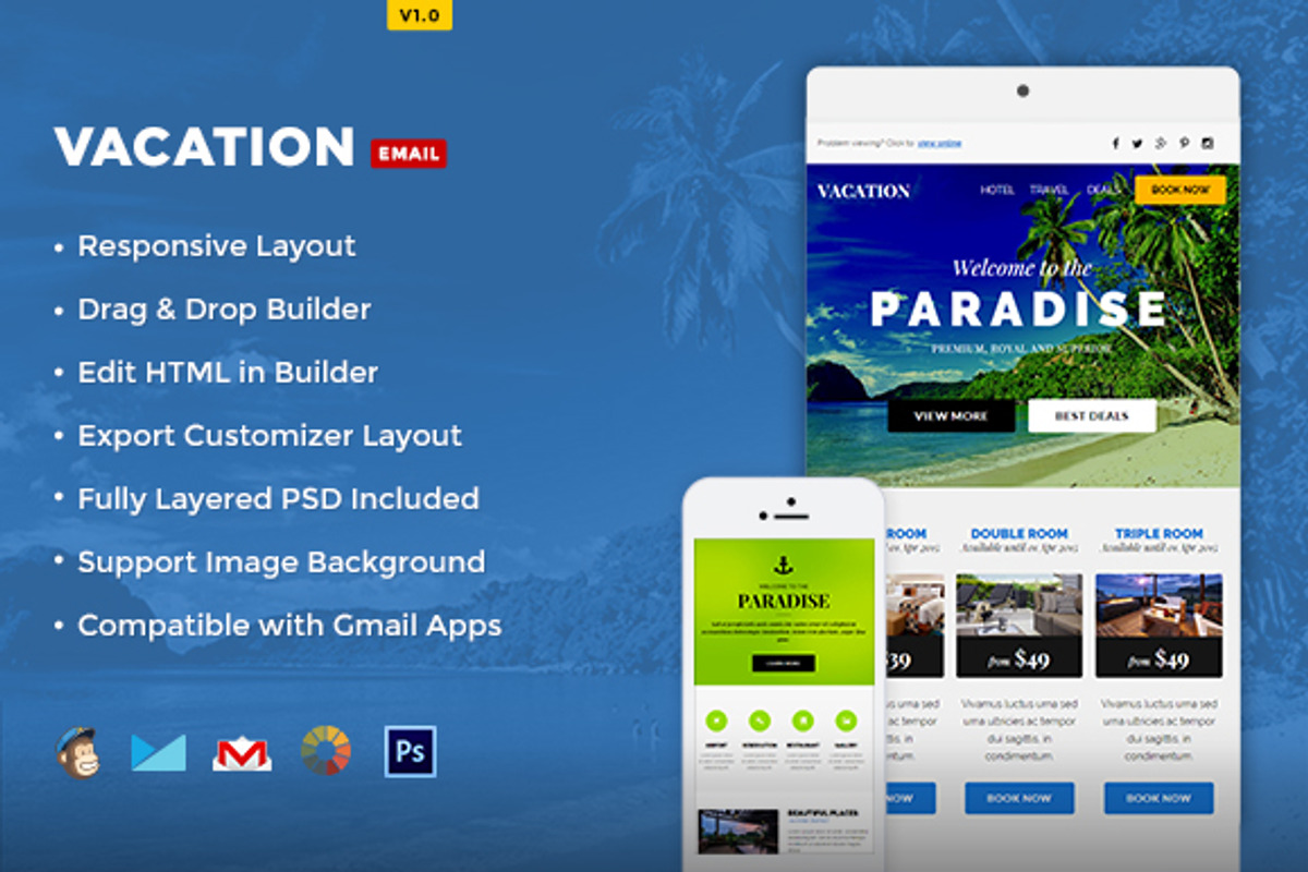Vacation - Hotel/Travel E-Newsletter, an Email Template by NancyS