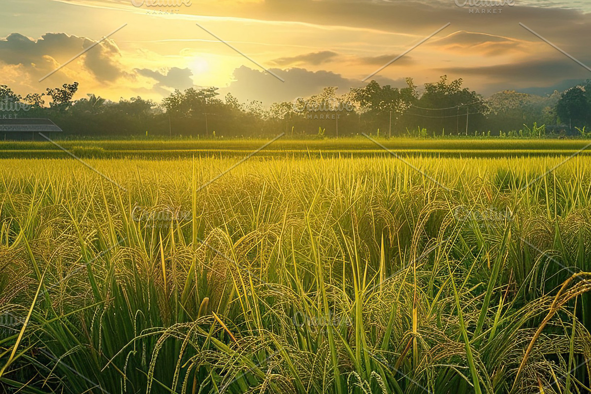 Golden Rice Field at Sunset, a Photo by LOGOCREATIVE (Photo 23 of 27)