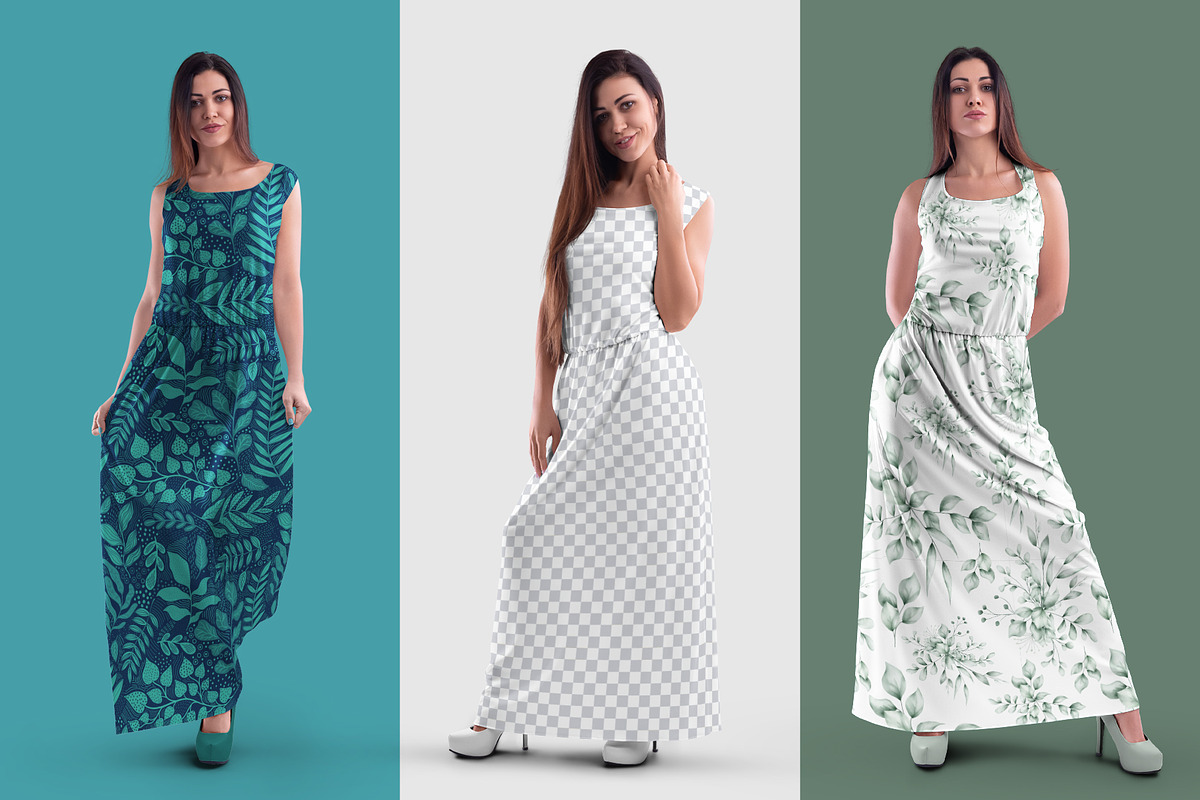 11 Women's Long Dress Mockups, an Apparel Mockup by Grow Design Craft Studio (Photo 5 of 6)