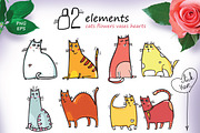 St.Valentine's Cats - 82 elements, an Animal Illustration by Zooza Art (Thumbnail 2 of 8)