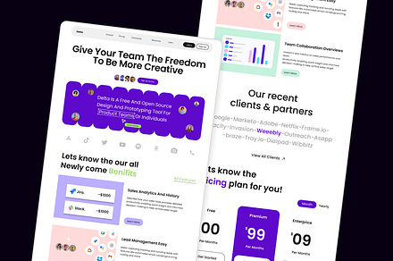 Delta - SAAS Landing Page, a Landing Page Template by Hammad Arif