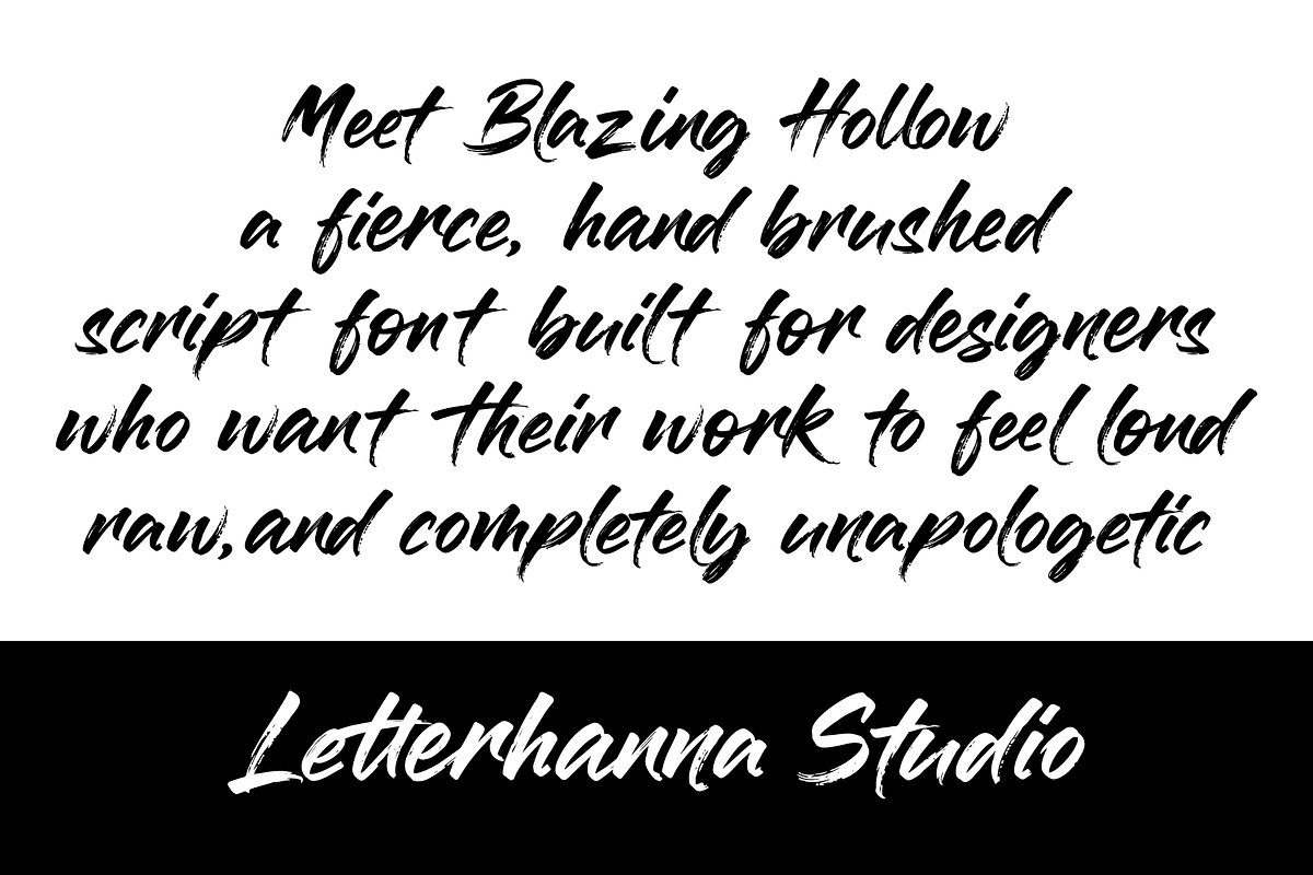 Blazing Hollow Bold Brush Script, a Script Font by Letterhanna Studio (Photo 3 of 9)