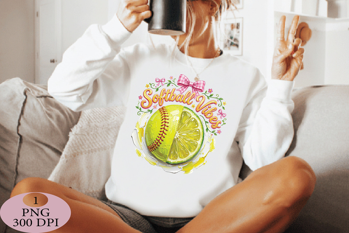 Softball Vibes PNG, an Illustration by Daily.Designs (Photo 2 of 5)