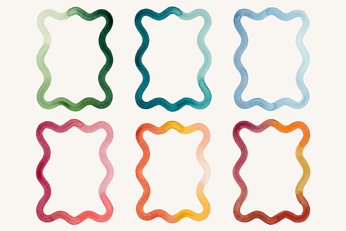 Watercolor Scallop Frame Bundle, a Decorative Illustration by Kusumaillustration (Photo 8 of 11)