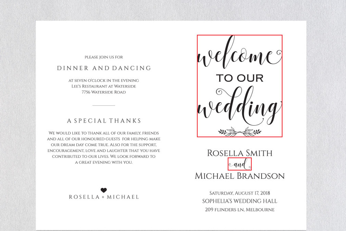Wedding Program folded SHR367, an Invitation Template by Shafura_Wedding