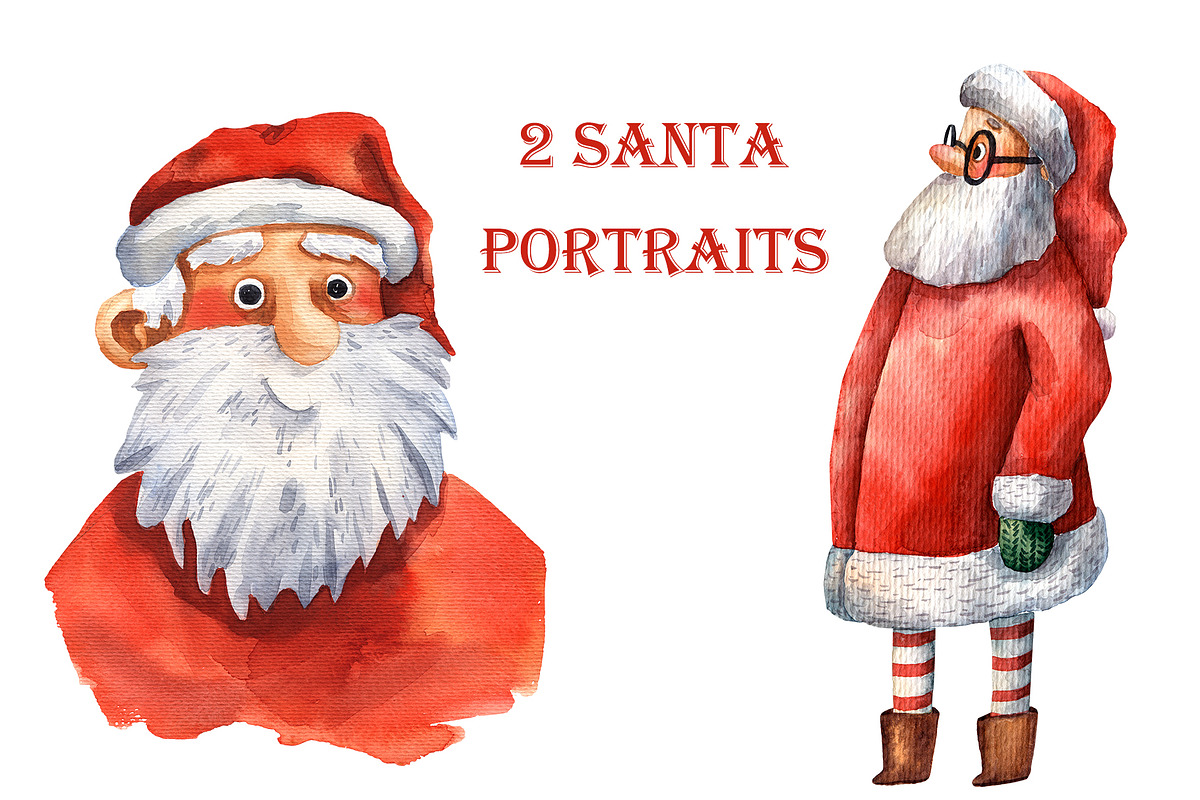 Christmas Friends - Watercolor Set, an Animal Illustration by Mashamashastu (Photo 2 of 11)