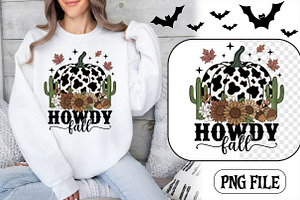Cow print pumpkin with sunflowers, a Seasonal Illustration by CrexoraLab