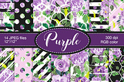 Purple Watercolor Flowers Clip Art, an Illustration by Elly Studio (Thumbnail 4 of 7)