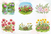Spring Turtles Garden Clipart, an Illustration by RobertsArt (Thumbnail 7 of 7)