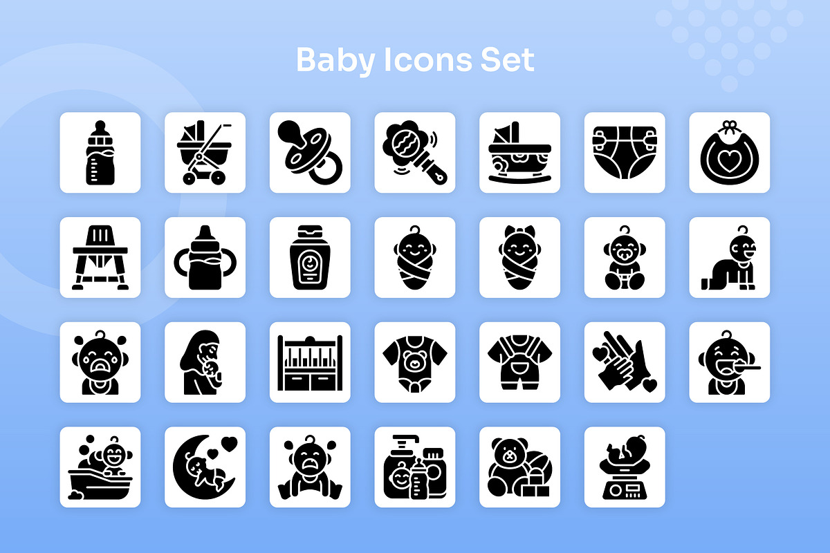 Baby Icons Set - Glyph, a Solid Icon by Kmg Design (Photo 2 of 2)