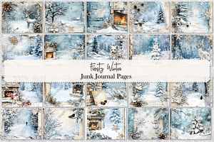 Frosty Winter Junk Journal Pages