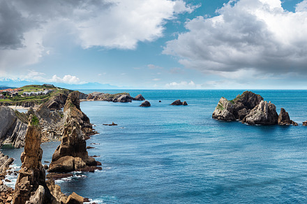 Beautiful Atlantic Ocean coastline landscape near Arnia Beach (B, a Nature Photo by YuriyB