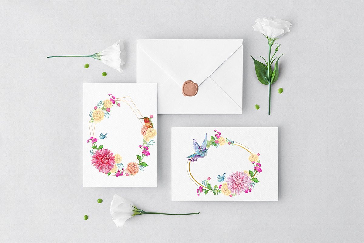 Tropical Birds Hummingbird Flowers, an Illustration by MitrushovaArt (Photo 5 of 5)