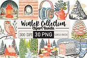 Watercolor Winter Clipart Collection, an Illustration by Black Bird Studio (Thumbnail 1 of 6)