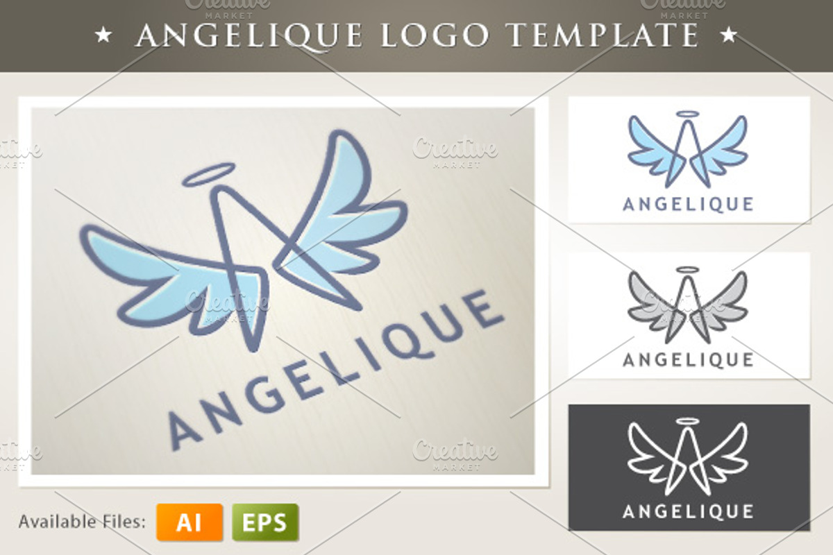 Angelique Logo, a Branding & Logo Template by mikailain