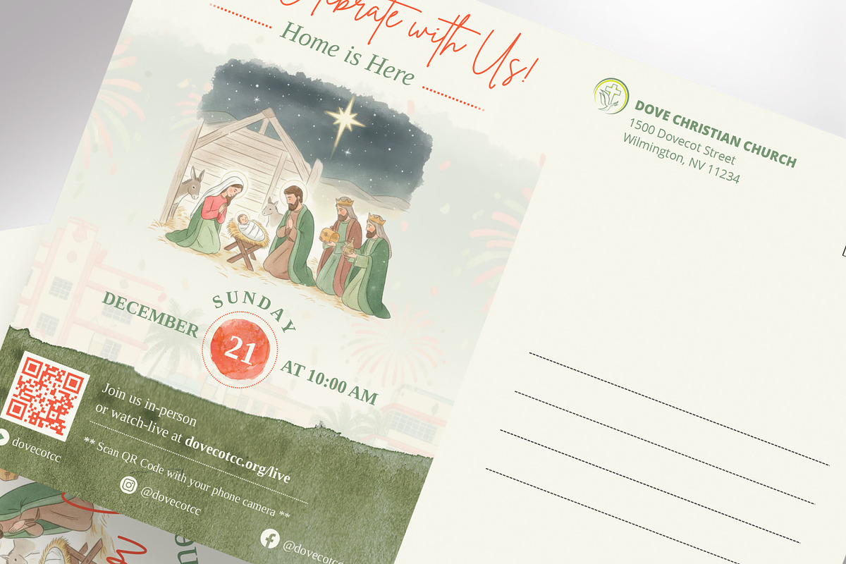 Retro Christmas Sunday Postcard, a Flyer Template by Godserv Designs (Photo 12 of 15)