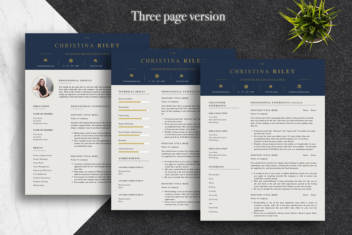 Executive CV Template Pack | Canva, a Resume Template by Lux Resume (Photo 3 of 9)