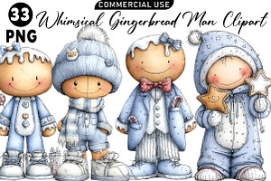 Christmas Gingerbread Man Clipart Bu, an Illustration by Daily.Designs