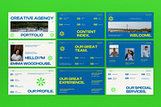 Blue Green Geometric Portfolio PPT, a Presentation Template by graphicook (Thumbnail 2 of 4)