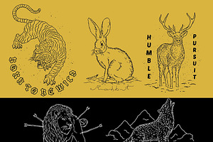(LION,TIGER,DEER,RABBIT,WOLF) VECTOR