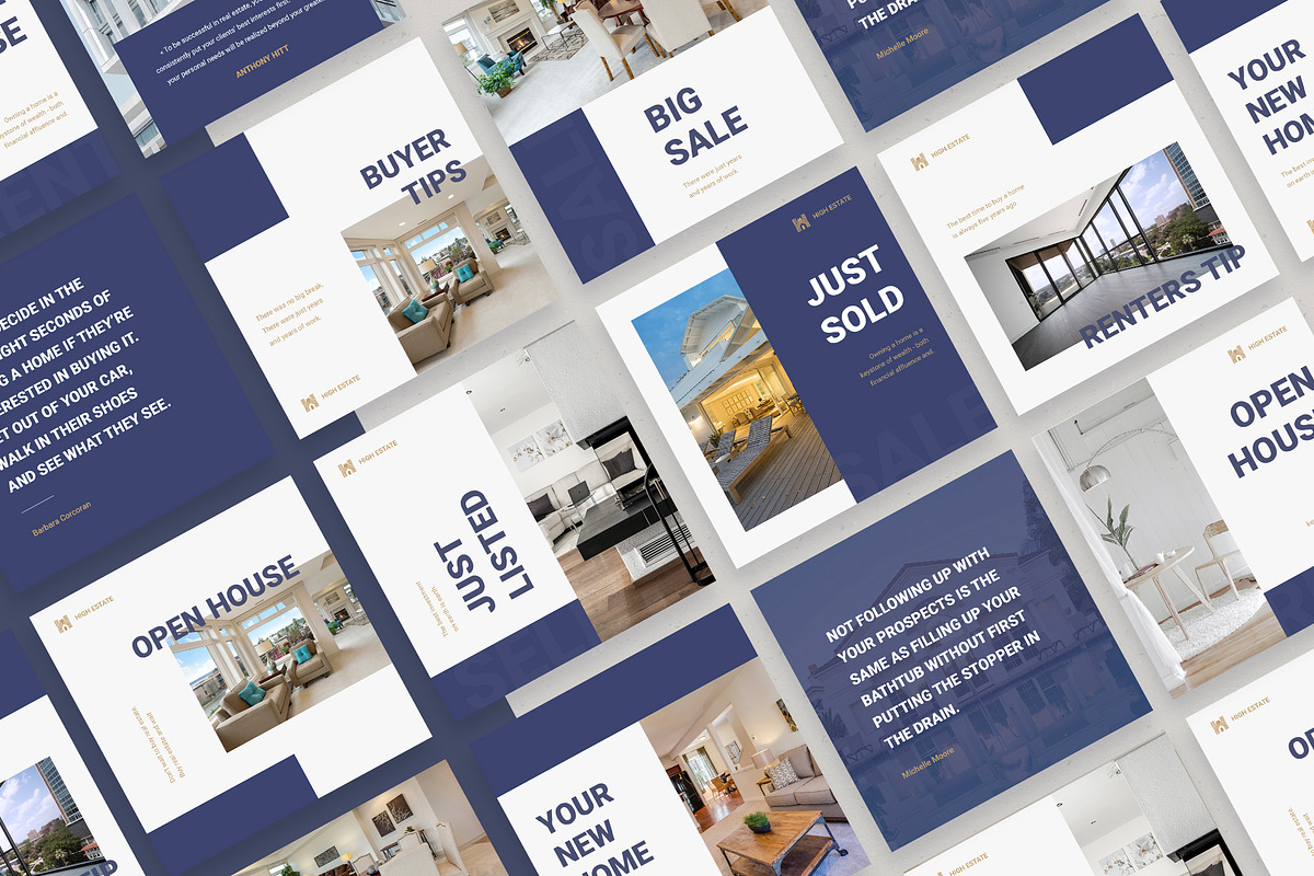 Real Estate Instagram Template Canva, a Social Media Template by Eden Origin Studio (Photo 2 of 9)