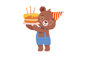 Smiling Bear Character Wearing, an Animal Illustration by TopVectors