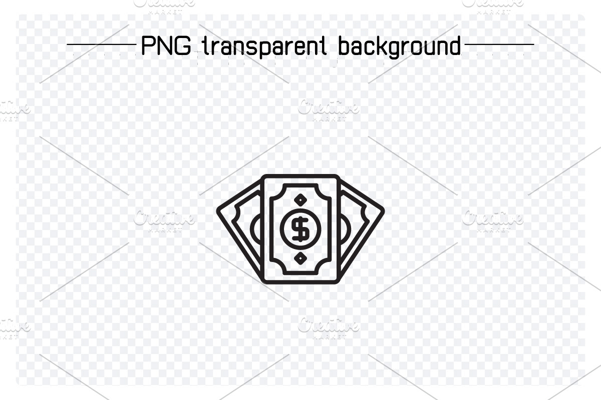Dollar Money Line Icons Set, an Outline Icon by Designfour (Photo 6 of 7)