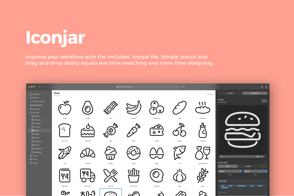 Food Icons — Pixi Line, an Outline Icon by Scott Dunlap (Photo 9 of 9)