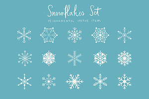Snowflakes Set (vector)