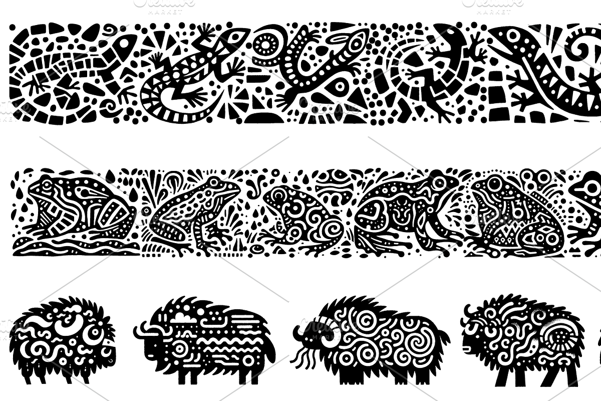 Vintage Animals and Fish Folk Art, an Illustration by devastd (Photo 25 of 30)