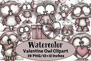 Valentine Owl Clipart, an Illustration by Design Market (Thumbnail 1 of 3)