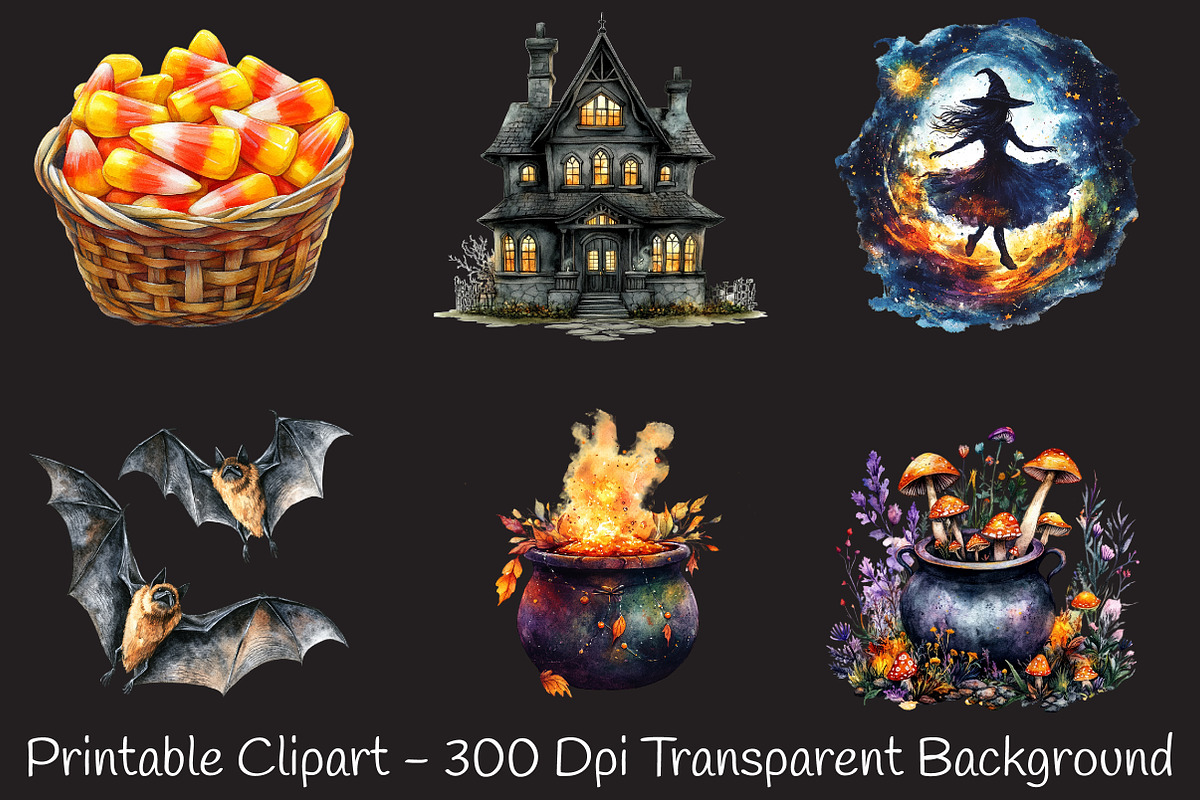 Hand-Painted Halloween Clipart, an Illustration by RobertsArt (Photo 5 of 7)