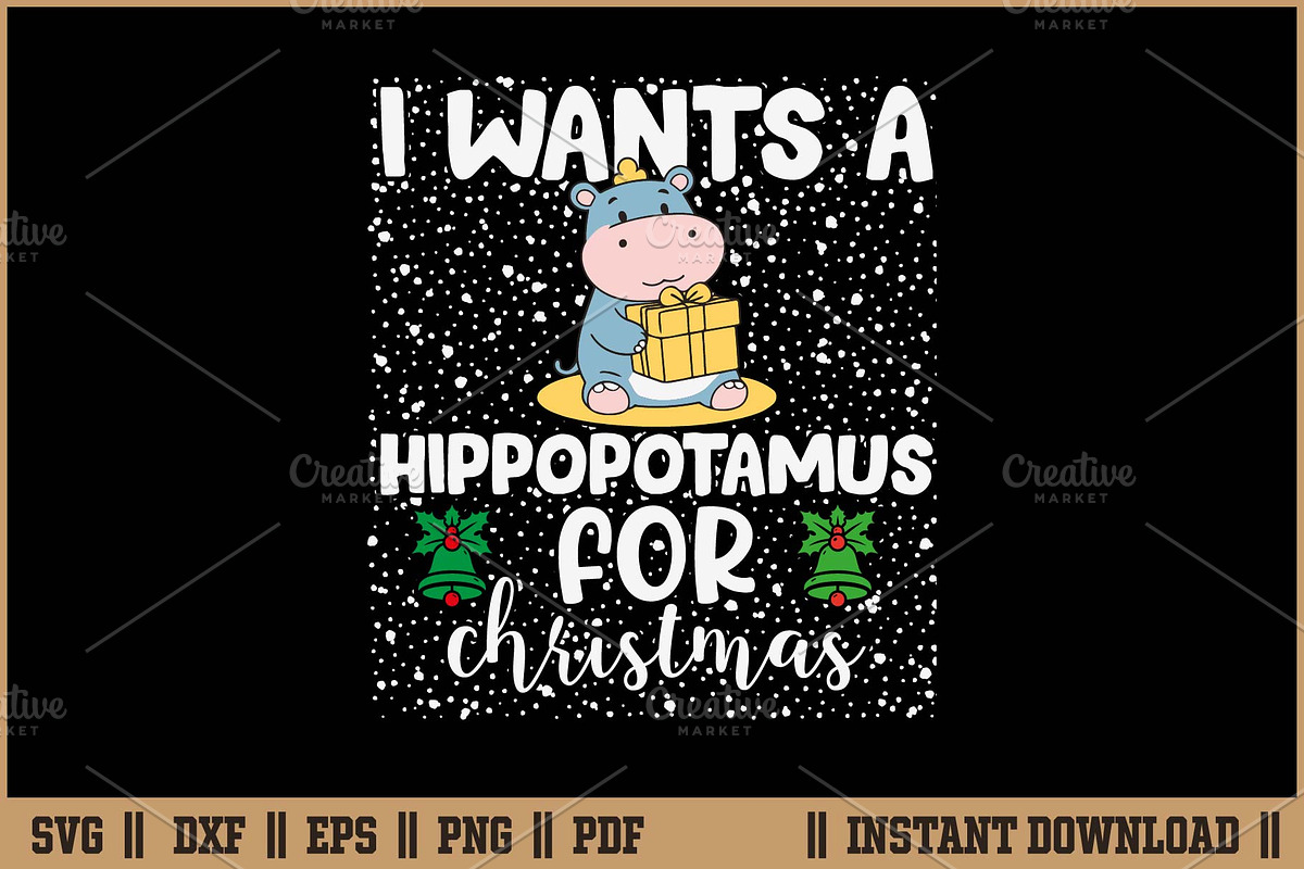 I Wants A Hippopotamus For Christmas, a Seasonal Illustration by Handy Arts Studio (Photo 1 of 3)