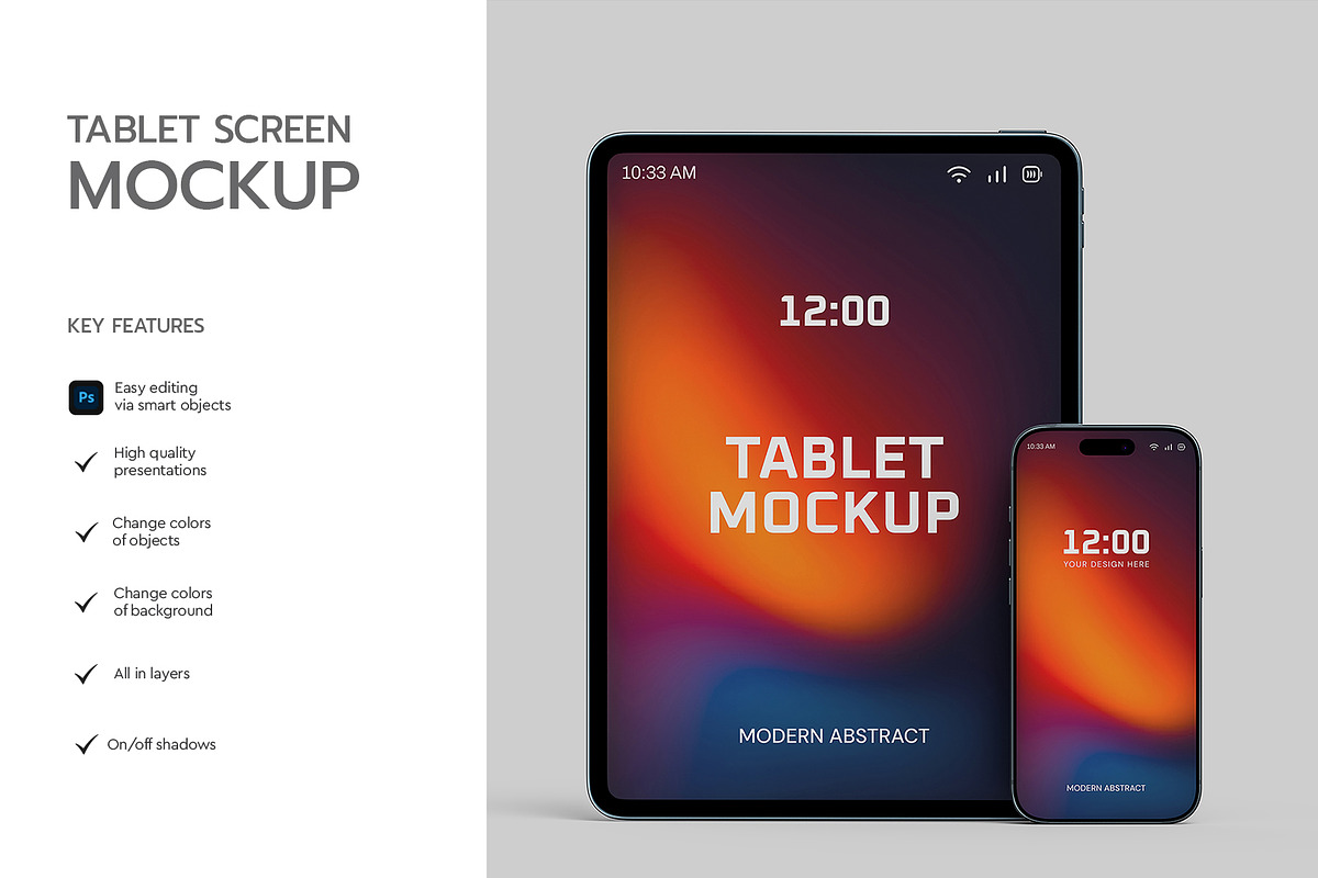 iPad Mockup with Phone, an iPad Mockup by graphypix (Photo 2 of 4)