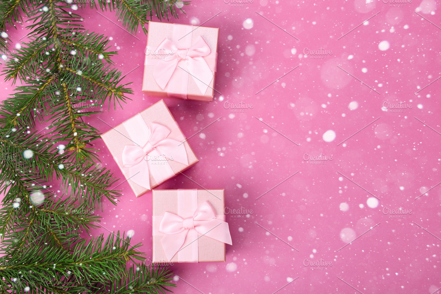 Christmas gifts with pink ribbon featuring gift, holiday, and christmas, a Holiday Photo by Alim Yakubov
