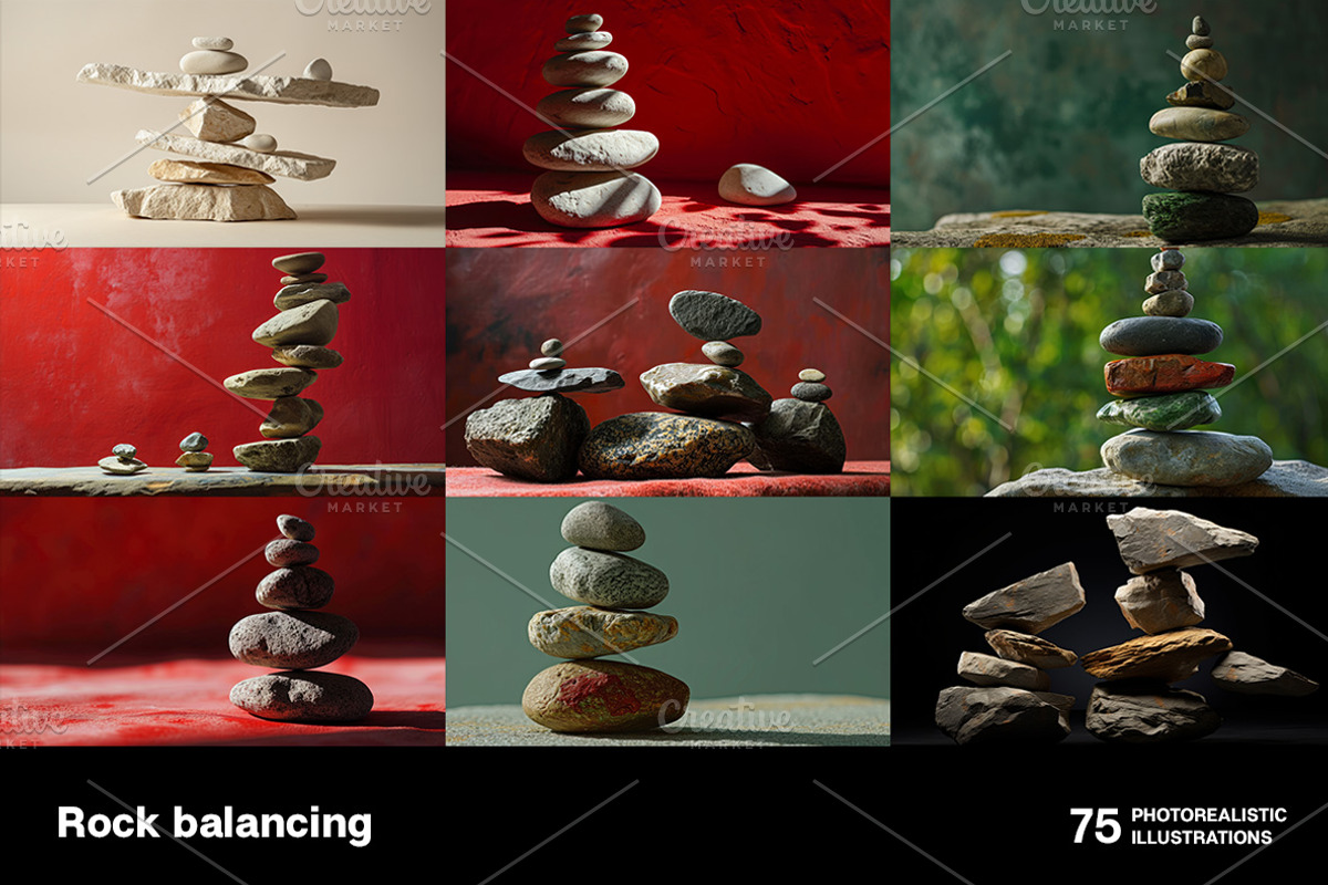 Rock balancing. 75 images, a Nature Photo by Handmadefont (Photo 8 of 14)
