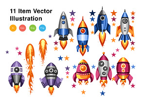 Rocket Elements Vector Illustration