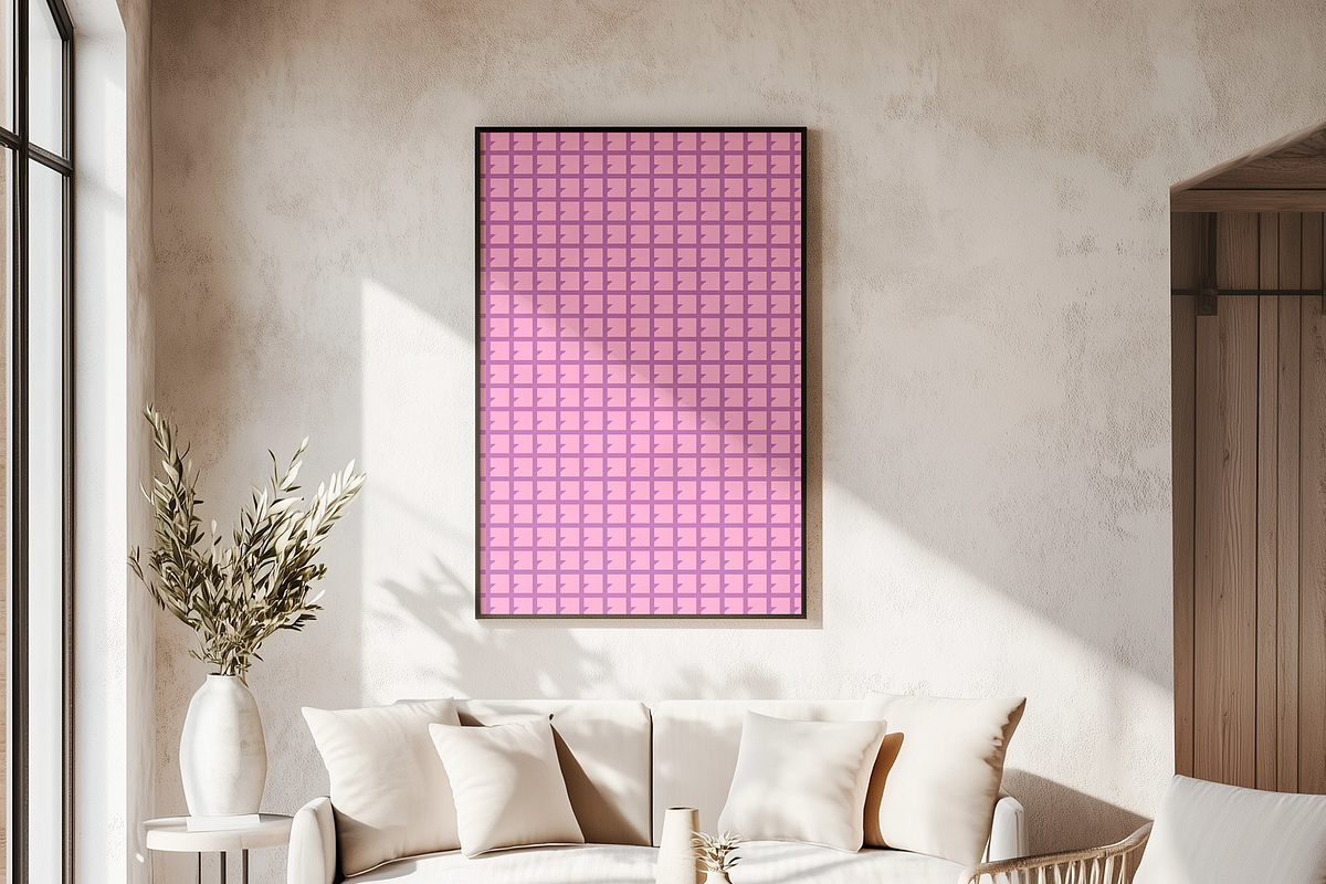 Framed Poster Living Room Template, an Advertising Mockup by The Rose Project (Photo 3 of 3)