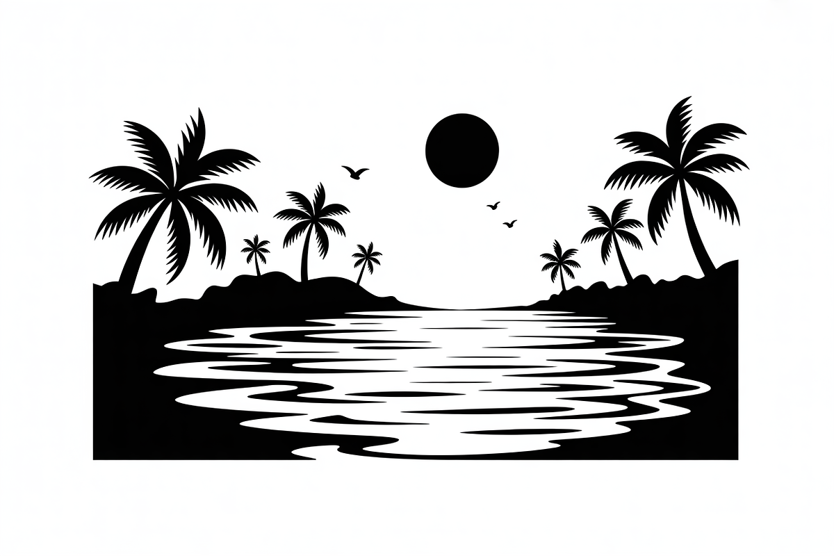 Scenic Sunset Over Tropical Beach |, an Illustration by Amazin_art (Photo 2 of 7)