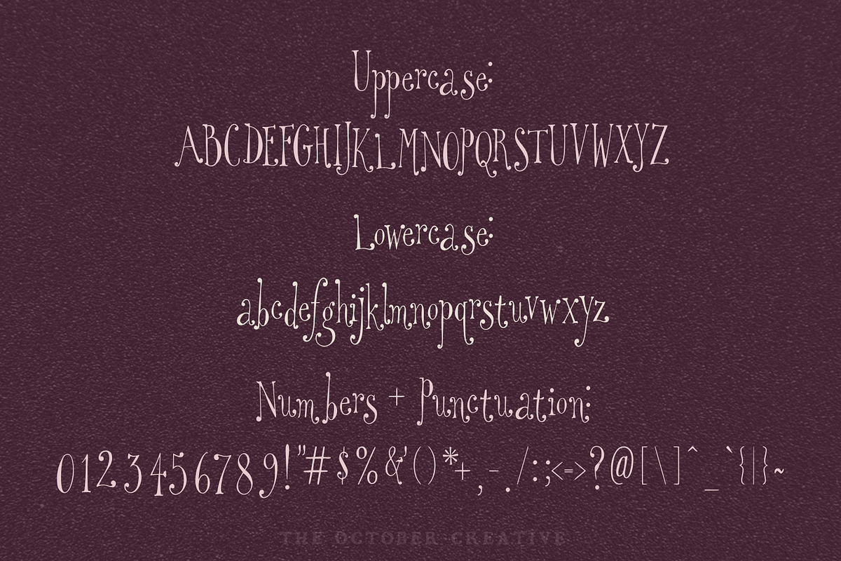 Odd Little Lady Quirky Serif Font, a Serif Font by The October Creative (Photo 2 of 8)