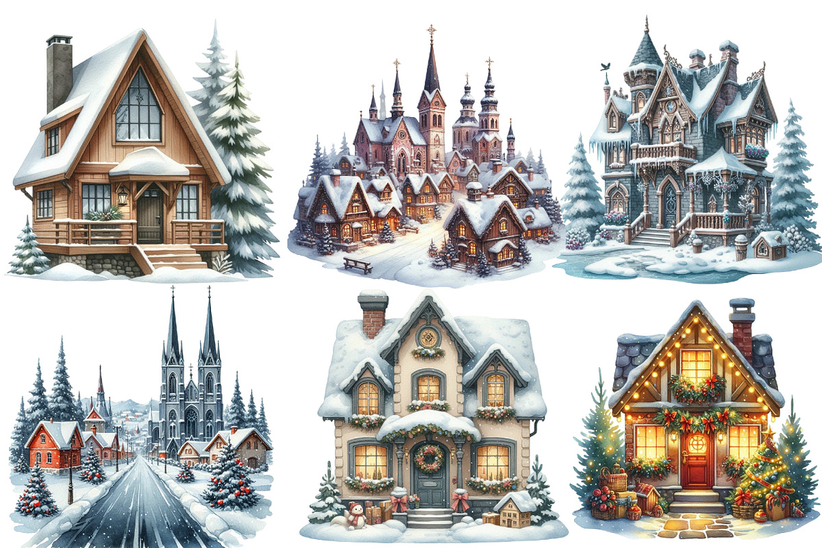 Christmas House Clipart, an Illustration by Designworld (Photo 2 of 5)