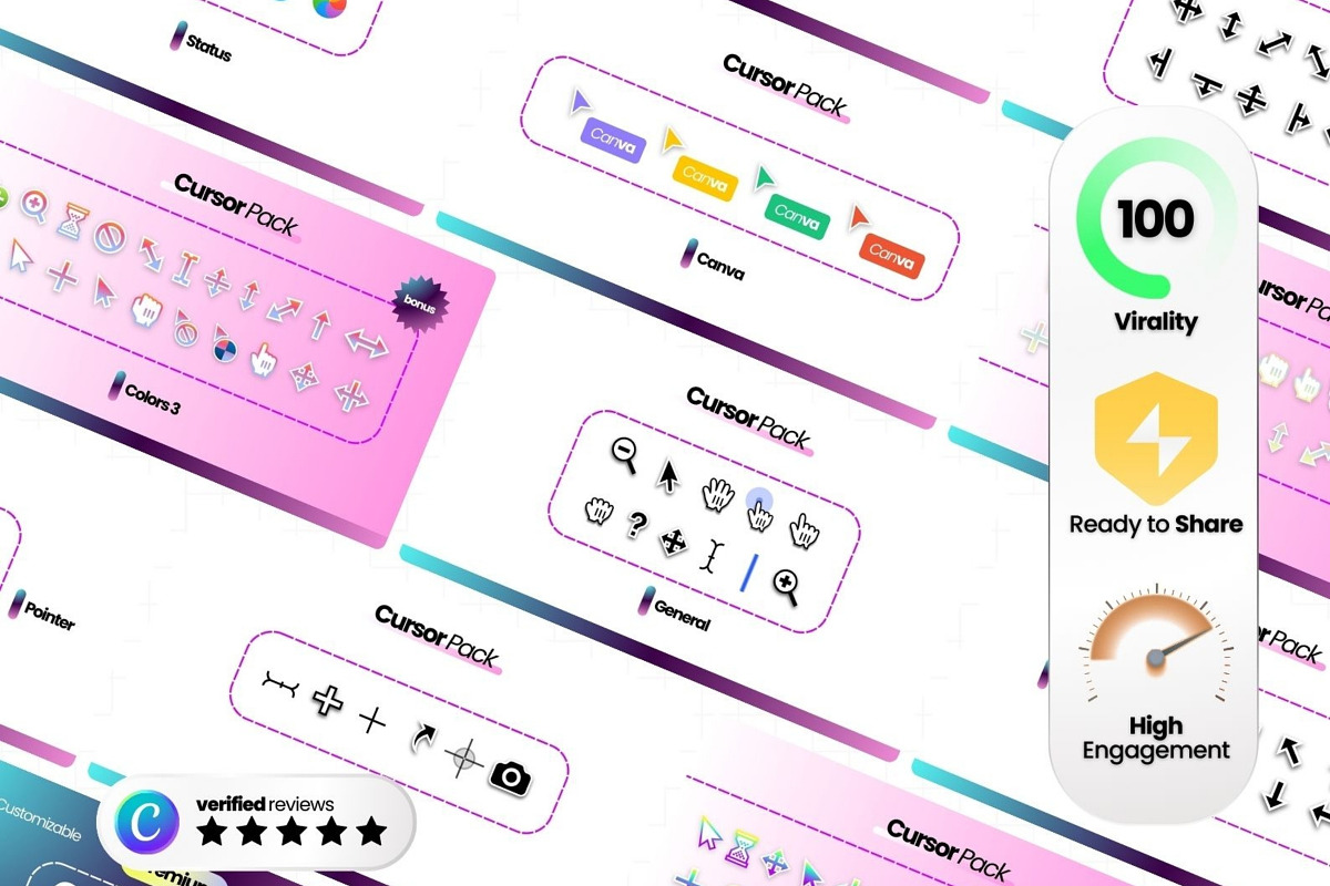 Cursor Pack Canva Templates, a Social Media Template by Virall (Photo 2 of 10)