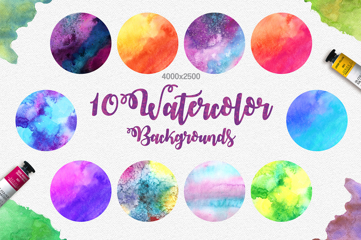 Watercolor Summer Design Set, an Illustration by Free-PSD-Templates (Photo 4 of 7)