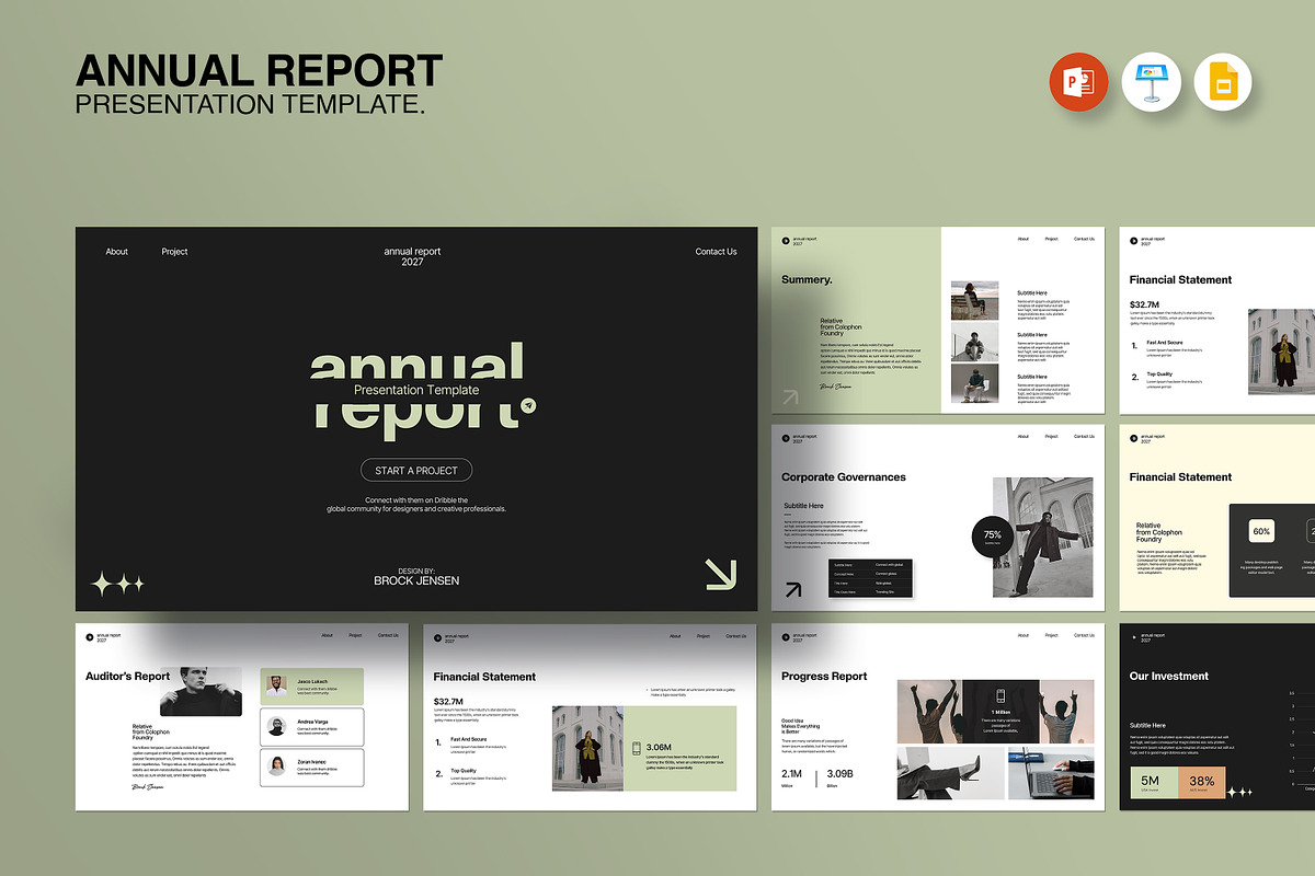 Annual Report Presentation Template, a Presentation Template by evgenystudio (Photo 1 of 9)