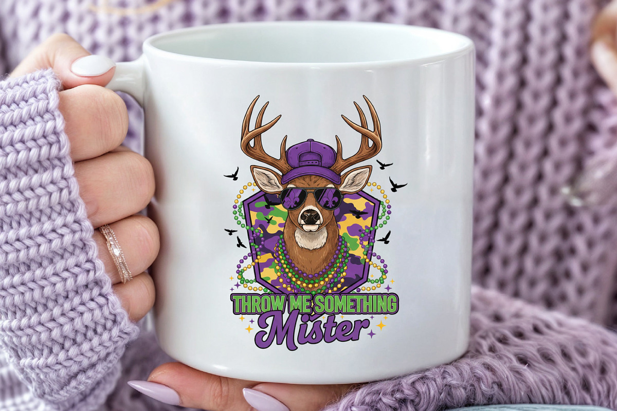 Mardi Gras Deer Sublimation PNG, an Illustration by Black Bird Studio (Photo 3 of 3)
