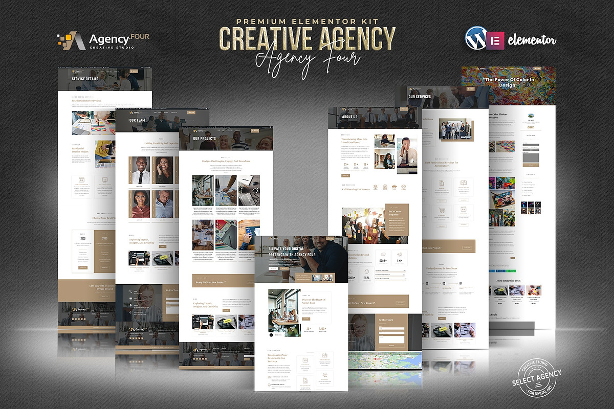 Agency Four - Elementor Pro Kit, a Websites & App Template by Select Agency Designs (Photo 1 of 8)