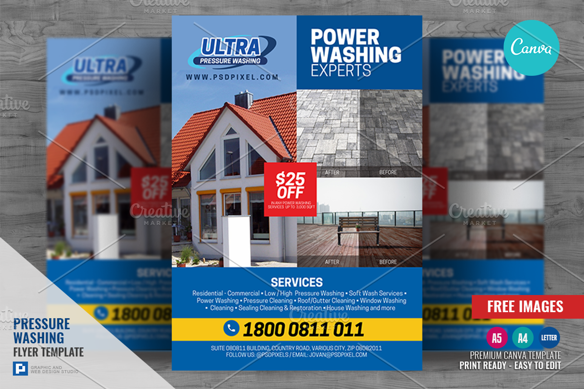 Pressure and Power Washing Flyer, a Flyer Template by PSDPixel (Photo 1 of 4)