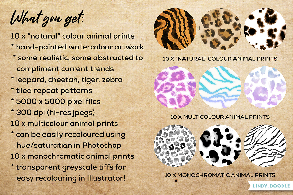 Quality Textured Animal Print Pack, a Pattern Graphic by Lindy_doodle (Photo 2 of 10)